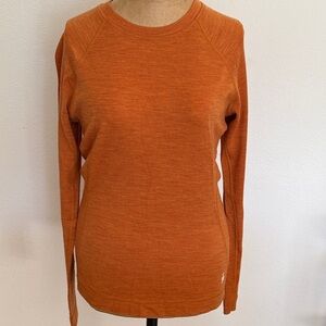 Smartwool sz M Orange Long Sleeve merino lightweight Sweater
